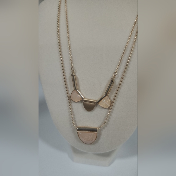 Macy's Gold and Pink Cream Necklace - Picture 2 of 6